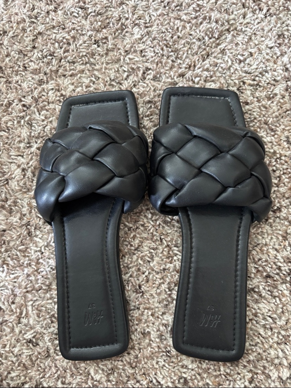Braided H&M Black Slide Sandals - Women